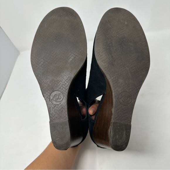 Lucky Brand Boots Sz 10 Suede Leather Cutout Design Wedge Heel Ankle Bootie - Picture 13 of 16